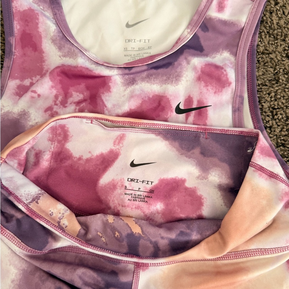 Nike Purple and White Dri-FIT Tank And Bike Short Set - Picture 4 of 6